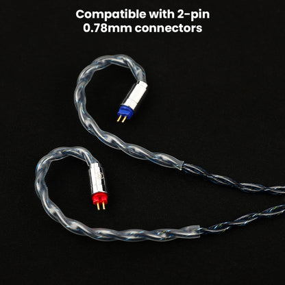 AUDIOCULAR C10 Cable compatible with 2-pin 0.78mm connectors, perfect for IEM users seeking a high-fidelity audio upgrade.