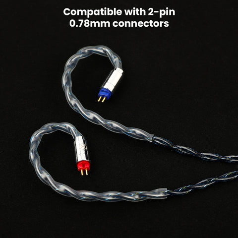 AUDIOCULAR C10 Cable compatible with 2-pin 0.78mm connectors, perfect for IEM users seeking a high-fidelity audio upgrade.