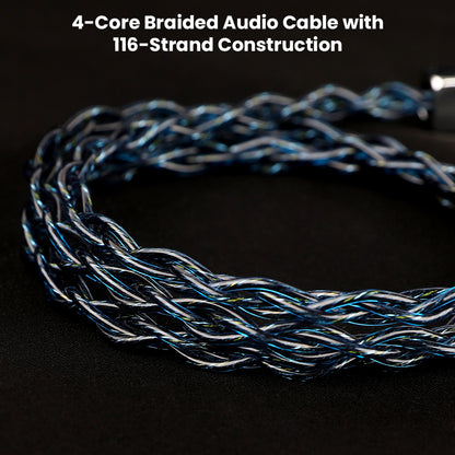 AUDIOCULAR C10 4-core braided audio cable with 116-strand construction for enhanced durability and superior signal transmission.
