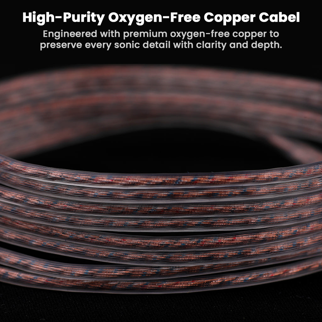 Close-up of high-purity oxygen-free copper AUDIOCULAR - RC2 IEM Replacement Cable for enhanced sonic clarity and depth.