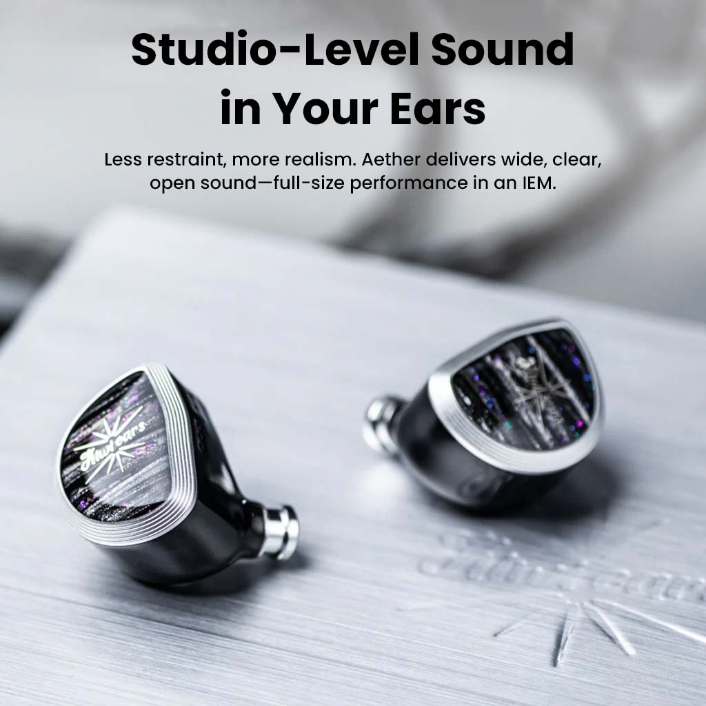 Kiwiears Aether IEM Black NoMic 3.5MM STUDIO LEVEL SOUND IN YOUR EARS