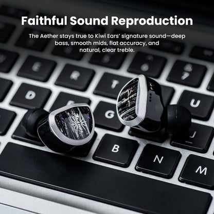Kiwiears Aether IEM Black NoMic 3.5MM Faithful Sound Reproduction