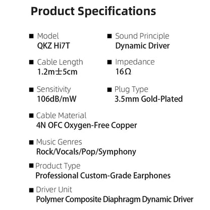 QKZ Hi7T IEM Blue specifications