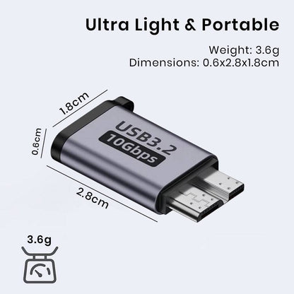 TECPHILE CA106 Adapter Grey USBA CM ultra light and portable