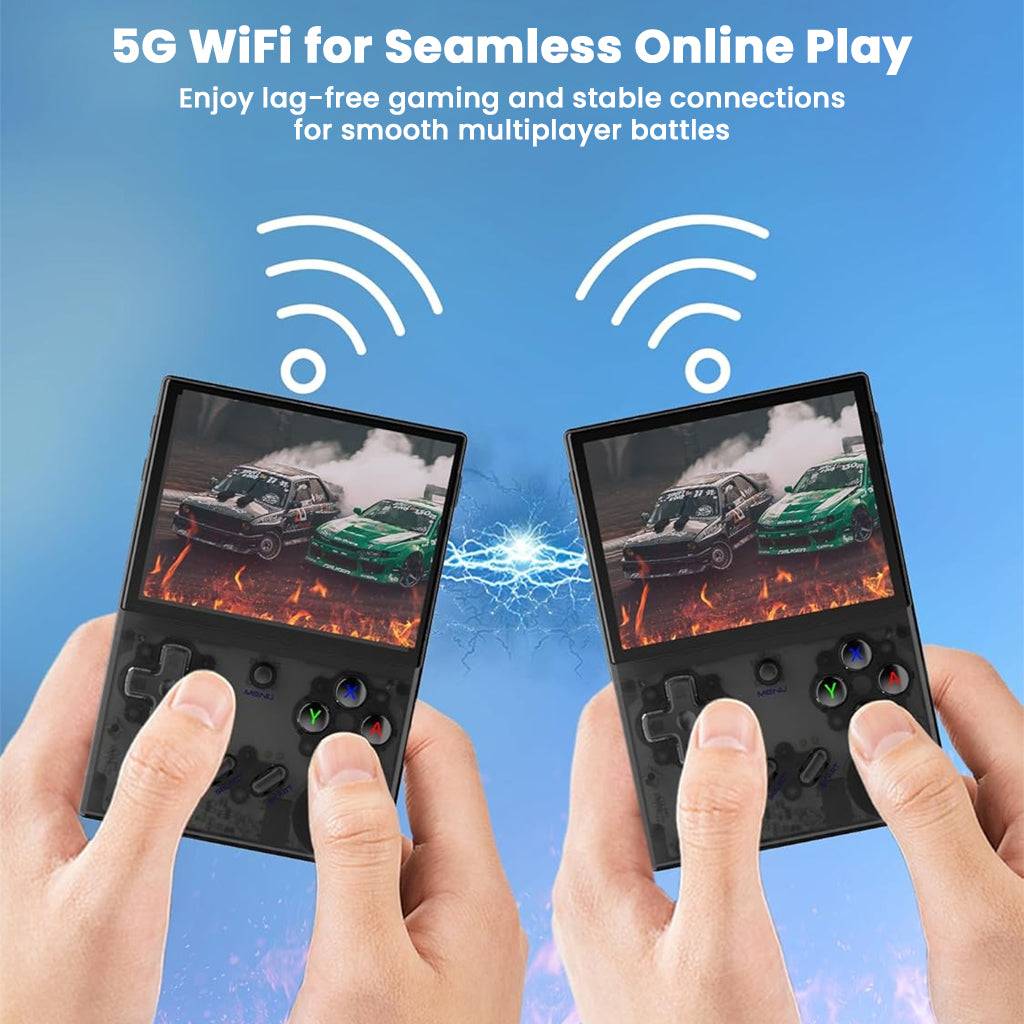 ANBERNIC RG35XX Plus supports 5G WiFi for smooth, lag-free multiplayer gaming and seamless online play with stable connectivity.