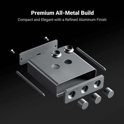 Exploded view of Fosi Audio - AH-01A Music Rhythm Visualizer Light highlighting its premium all-metal aluminum build and modular design for durability and elegance.