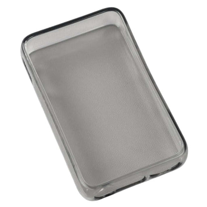 Angled view of HiBy R1 Transparent TPU Case showing flexible silicone design for shock protection and easy installation.