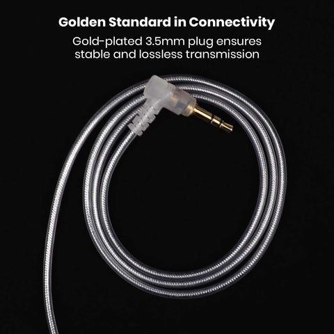 Moondrop – Chu 2 Replacement Cable featuring a gold-plated 3.5mm plug for stable, lossless audio transmission in high-fidelity IEM setups.