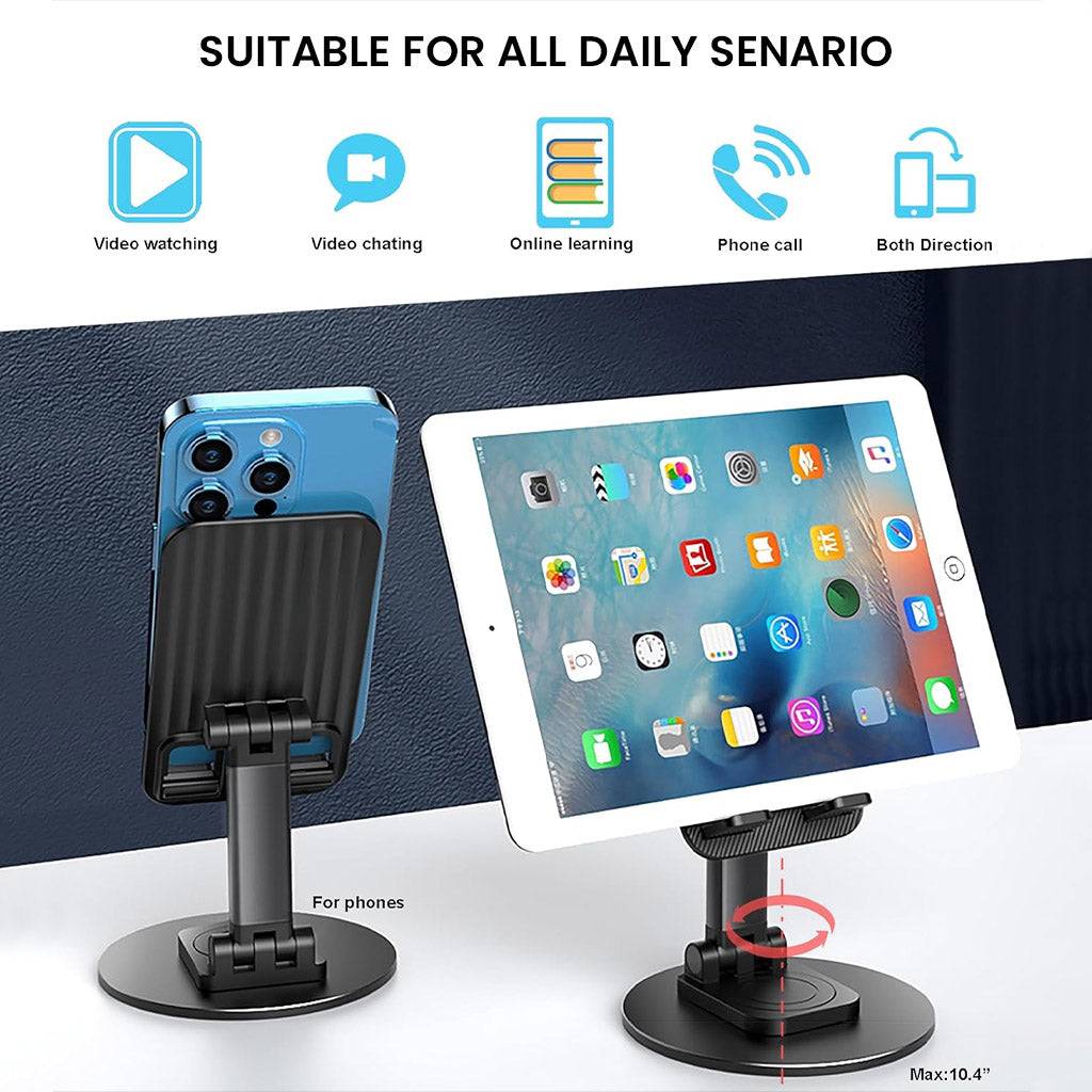 TECPHILE Snap Mount supports phones and tablets, ideal for video calls, online learning, and media viewing in both orientations.