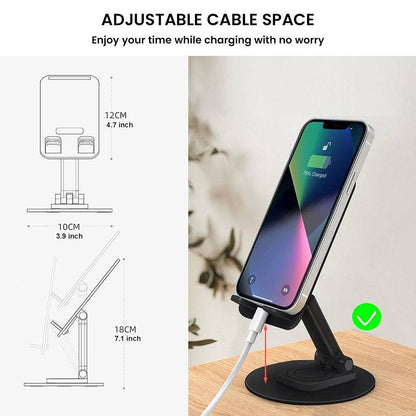 TECPHILE Snap Mount with adjustable cable space allows convenient phone charging while mounted on the stand.