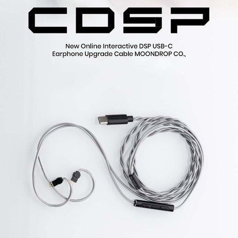 MOONDROP Chu 2 DSP USB-C earphone upgrade cable shown with branding, designed for enhanced audio performance and compatibility.
