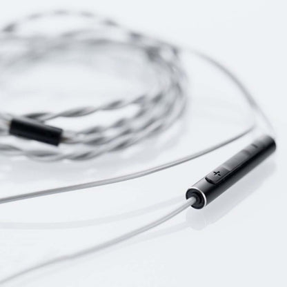 Detailed view of MOONDROP Chu 2 DSP cable's inline control and twisted wire design, built for durability and premium audio.