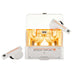 MOONDROP Space Travel 2 Hi-Fi Noise-Canceling True Wireless Earbuds in white with transparent orange charging case, showcasing modern design.