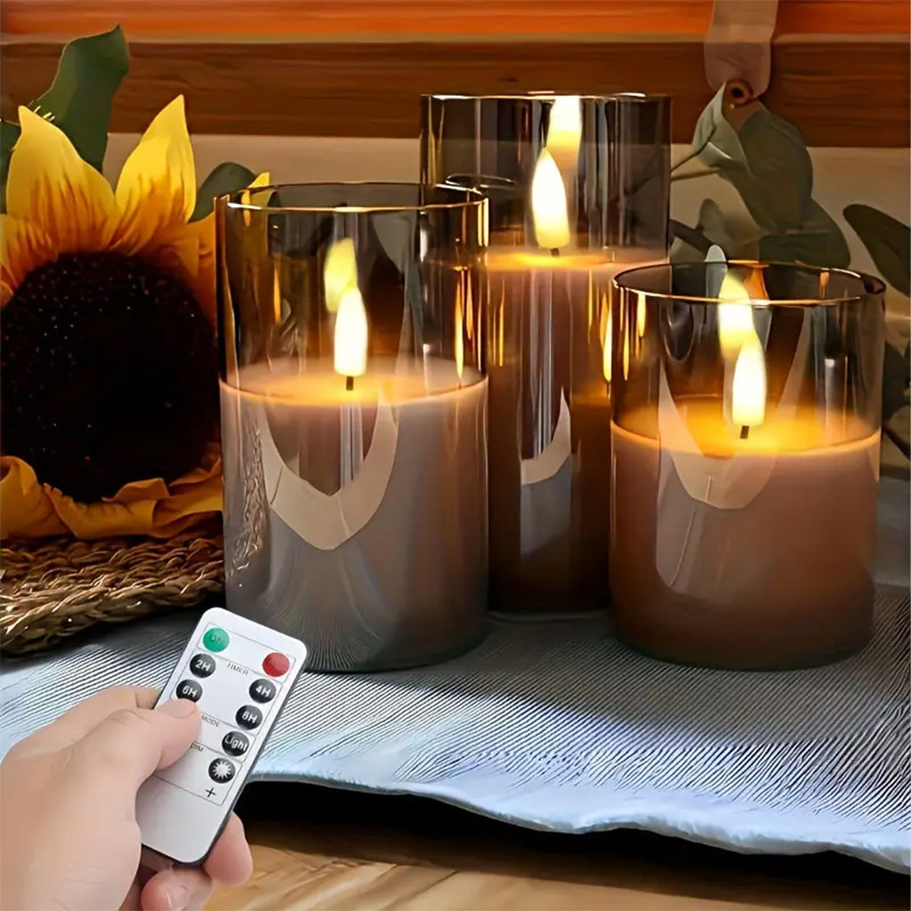 TECPHILE Flameless LED Smart Candle Lights Pack of 3 – Concept Kart