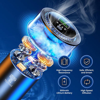 P3 Car Air Freshener Atomizer with high-frequency resonance, 900mAh battery, and high-speed diffusion for efficient scent delivery.