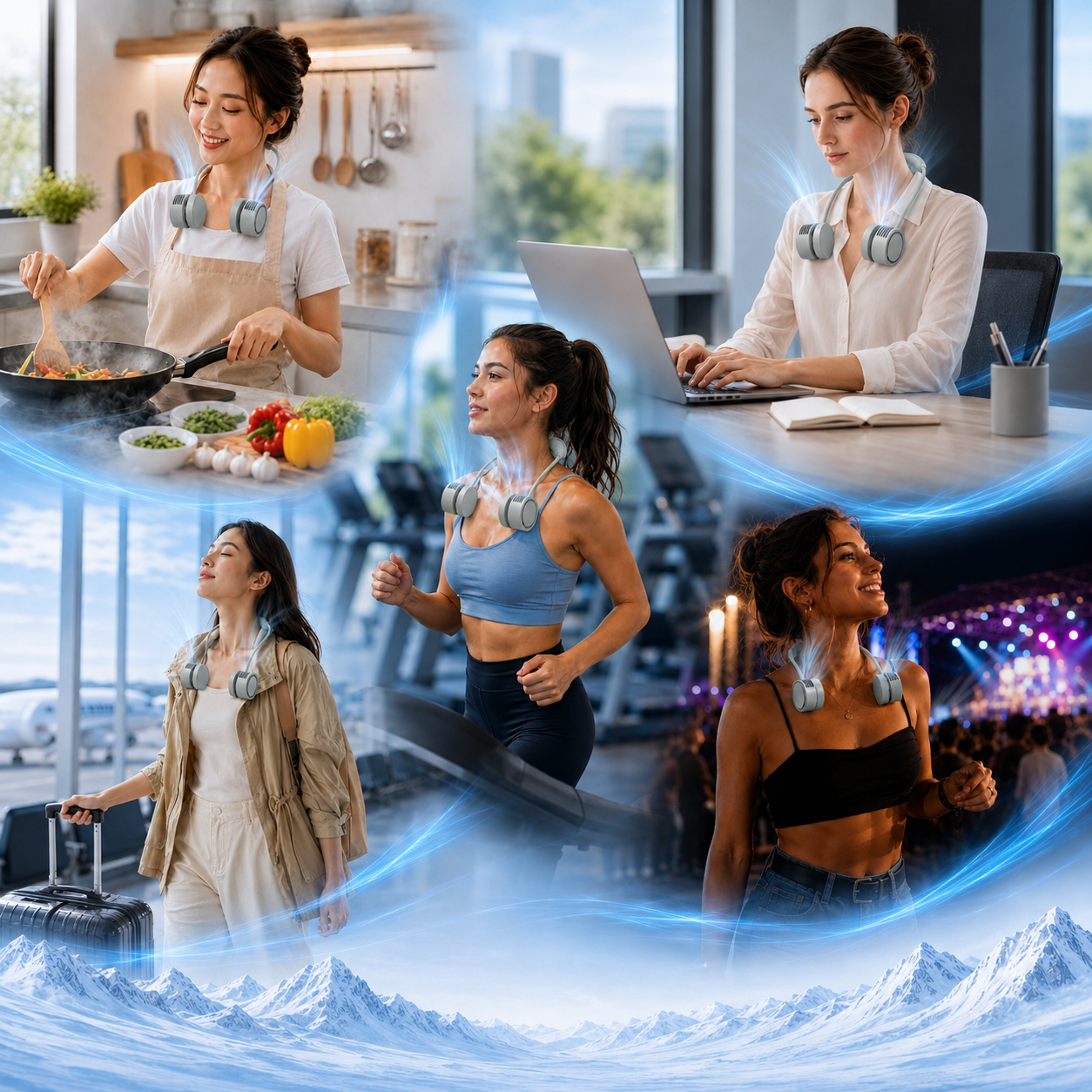 TECPHILE – DQ209Pro Portable Neck Fan with Cooling Mode Hands-Free Bladeless Fan