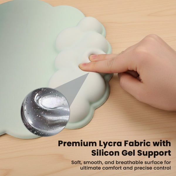 TECPHILE – Cloud Shape Ergonomic Gel Mouse Pad and Keyboard Wrist Support & Coaster Set - 6