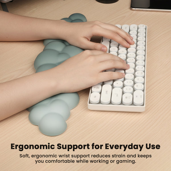 TECPHILE – Cloud Shape Ergonomic Gel Mouse Pad and Keyboard Wrist Support & Coaster Set - 7