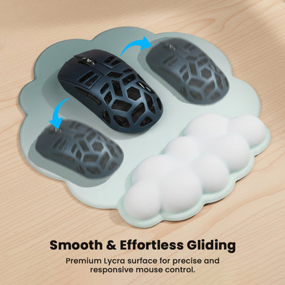 TECPHILE cloud-shaped mouse pad with Lycra surface ensures smooth and responsive mouse gliding for precise control.