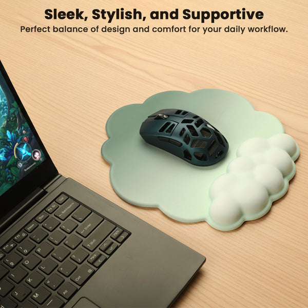 TECPHILE – Cloud Shape Ergonomic Gel Mouse Pad and Keyboard Wrist Support & Coaster Set - 11