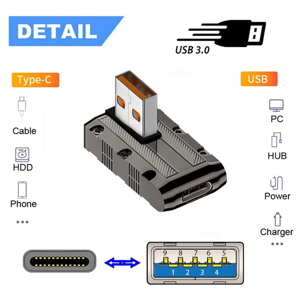 TCPL CA108 M CM CFL adapter Black type-s to USB A