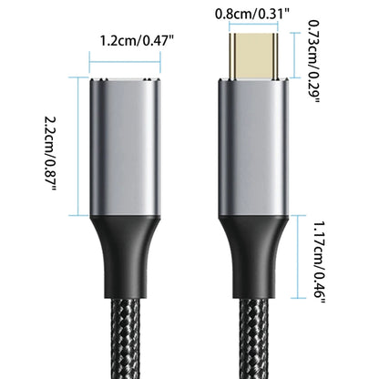TECPHILE - USB 3.2 Type-C Male to Type-C Female PD Extension Cable