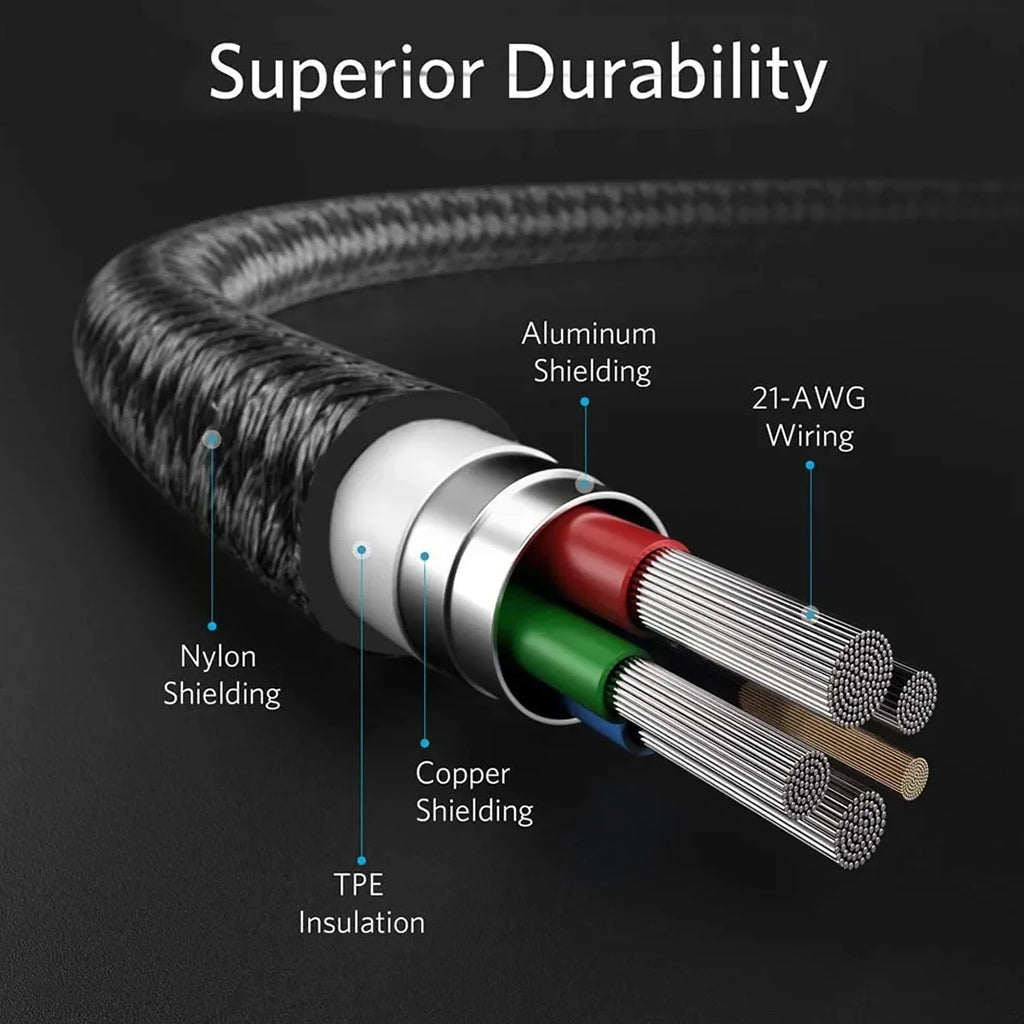 TECPHILE - 100W Type-C PD Fast Charging Cable for HP Laptop