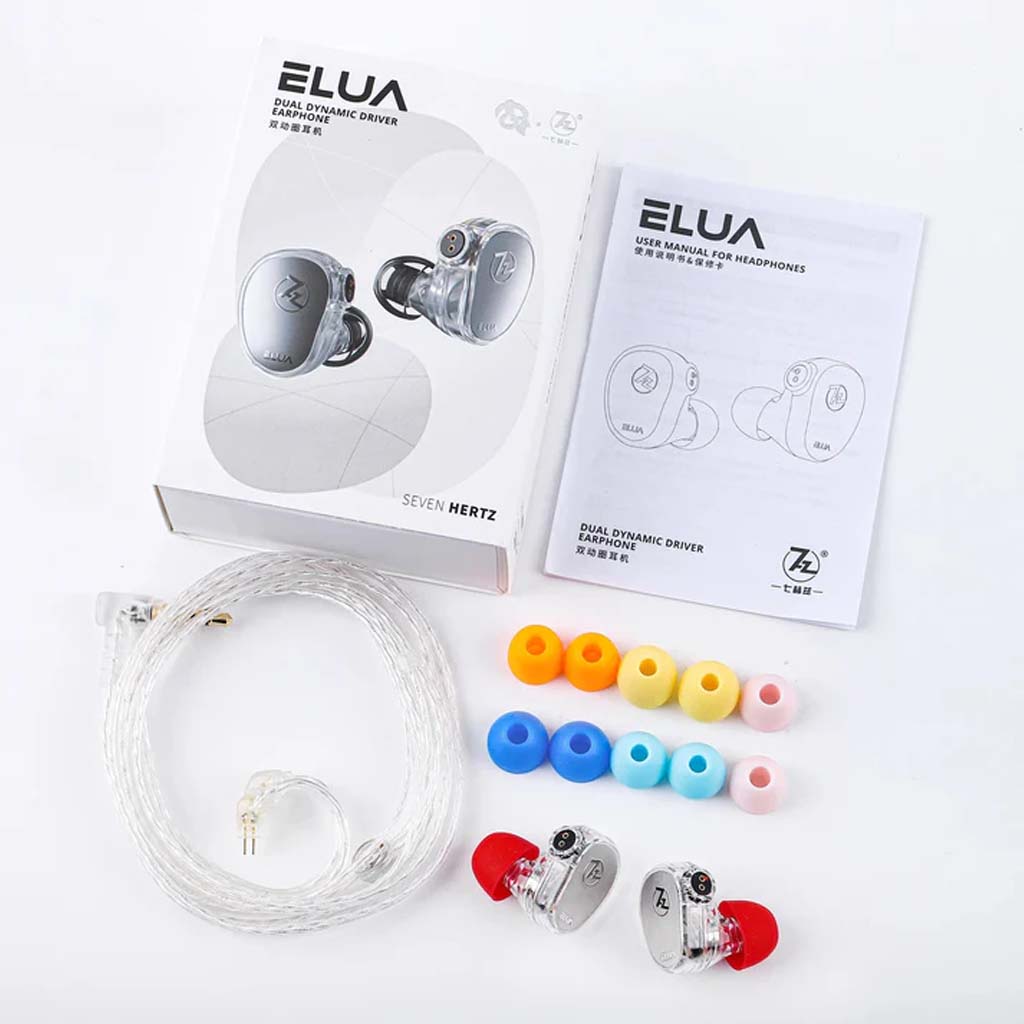 7hz Elua IEM Clear 3.5mm multiple ear tips