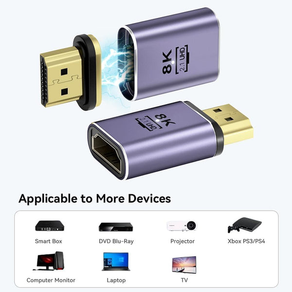TECPHILE – 8K Magnetic 2.1 HDMI Adapter Connector - 8