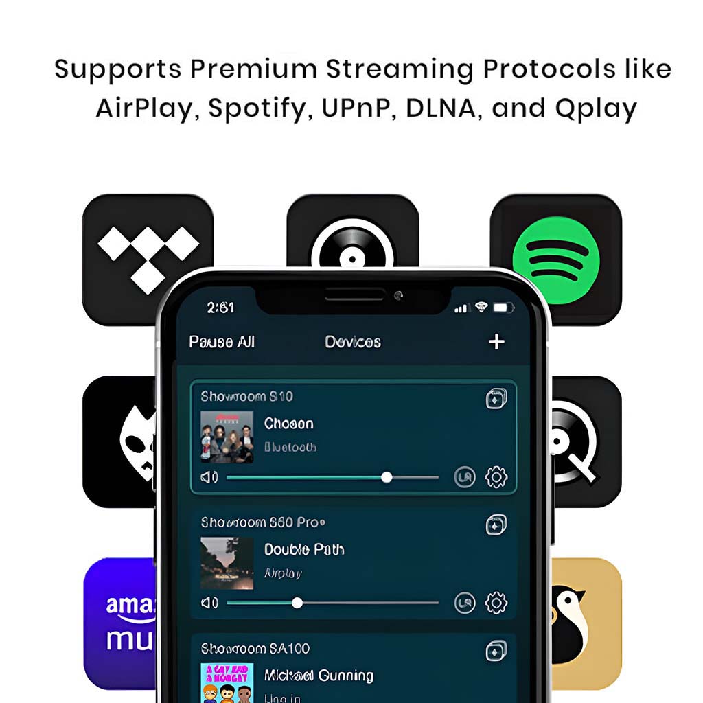 ARYLIC A100 Streamer Amplifier Multi-streaming protocols