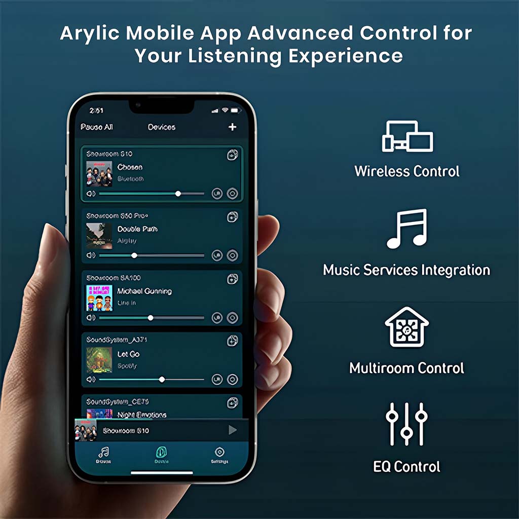 ARYLIC A100 Streamer Amplifier App Control