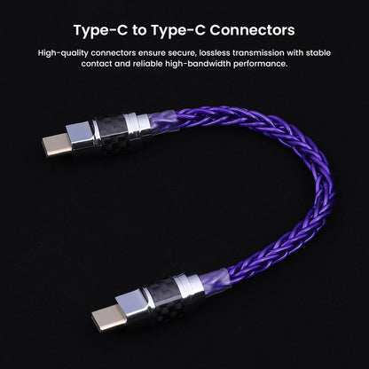 Detail of AUDIOCULAR - C14 Type-C to Type-C connectors ensuring secure, lossless transmission with high-bandwidth performance for audio setups.