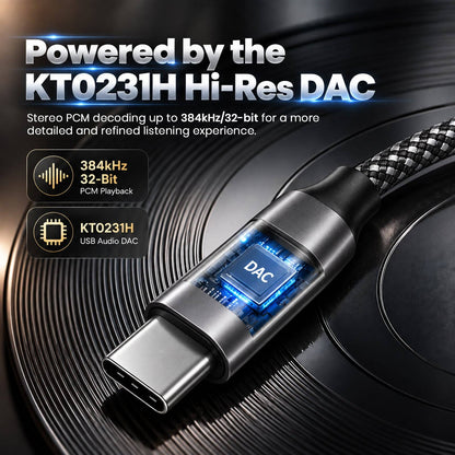 AUDIOCULAR - Note-S KT0231H + MAX97220 Type-C to 3.5mm Portable DAC & Amp