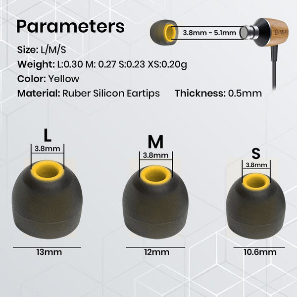 AUDIOCULAR - SoftGrip Silicone Eartips for IEMs - 4