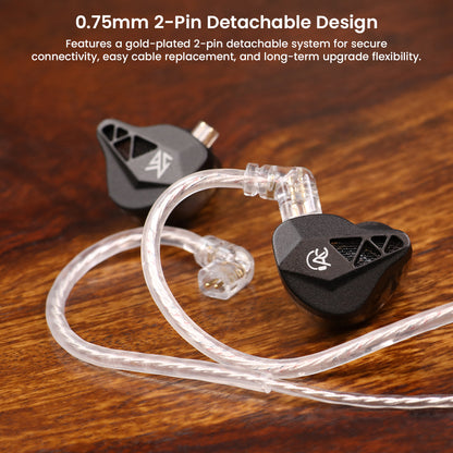 Detachable 2-pin cable with gold-plated connectors for flexible upgrades