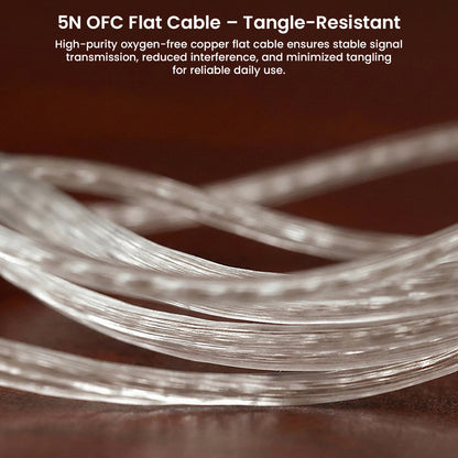High-purity oxygen-free copper flat cable with tangle resistance