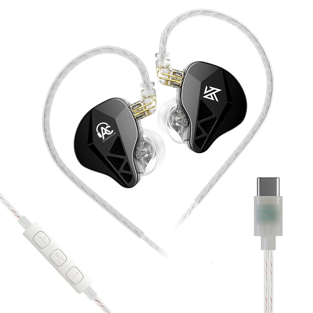 AUDIOCULAR x KZ Beast in-ear monitors with transparent cables