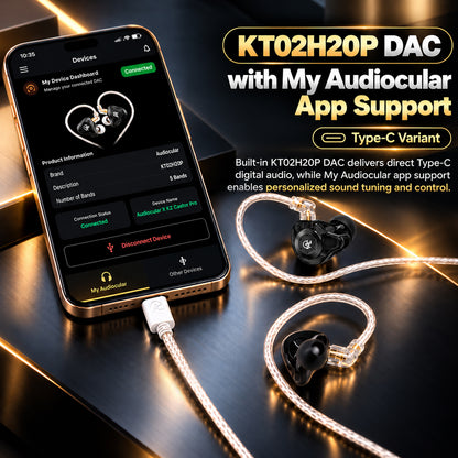 Futuristic digital graphic of a computer chip with glowing gold accents, emphasizing 10mm dual magnetic driver and high-fidelity sound.