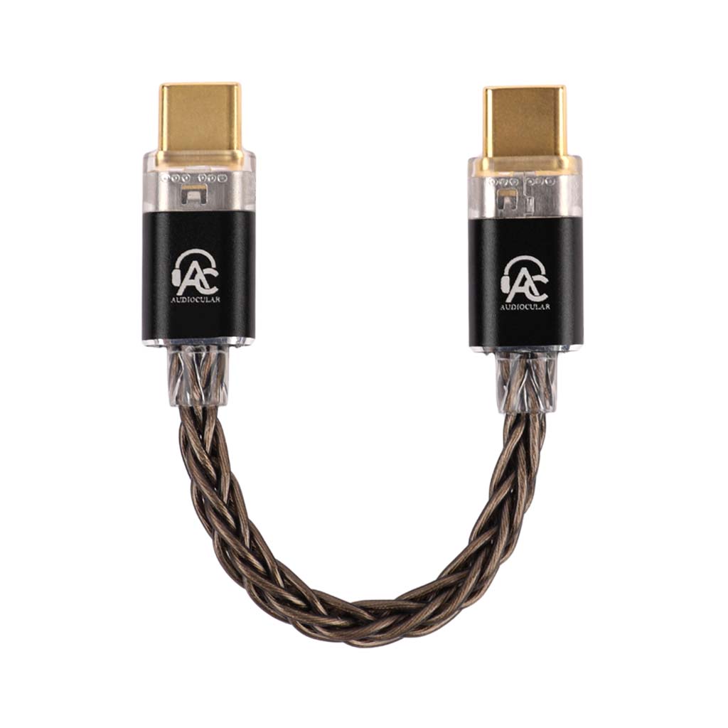 Audio cable with gold connectors and Audio-Clan branding on a white background