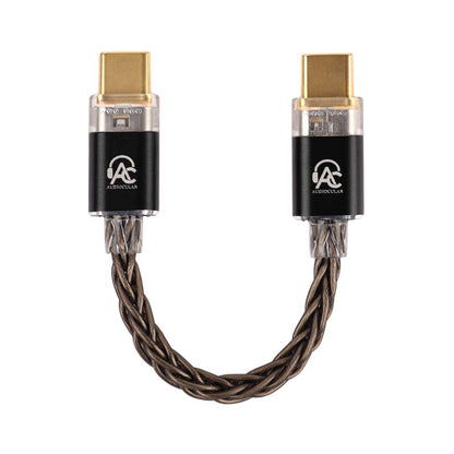Audio cable with gold connectors and Audio-Clan branding on a white background