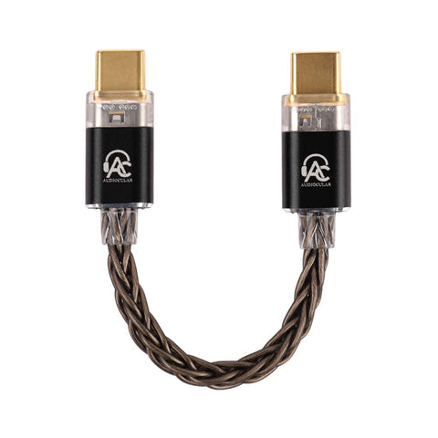 Audio cable with gold connectors and Audio-Clan branding on a white background
