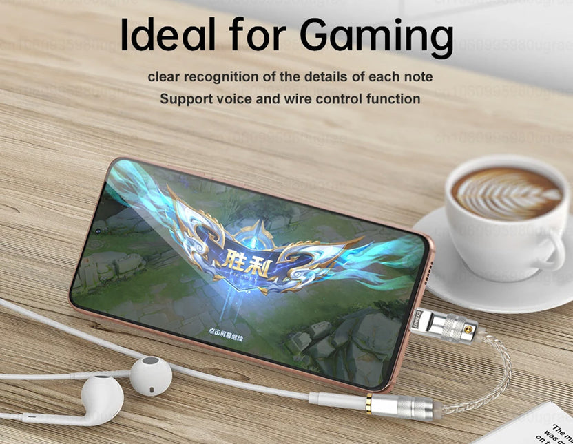 CCZ CM01 USB C naar 3.5mm Jack DAC Hoofdtelefoon Adapter MAX97220 Amp Conexant CX31993 Decodering Chip, Hi-Res 24Bit/384kHz Audio Converter met Verzilverde Kabel voor iPhone 15/Pro/Samsung/PS5 CCZ CM01 USB C naar 3.5mm Jack DAC Hoofdtelefoon Adapter MAX97220 Amp Conexant CX31993 Decodering Chip, Hi-Res 24Bit/384kHz Audio Converter met Verzilverde Kabel voor iPhone 15/Pro/Samsung/PS5