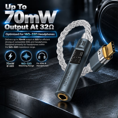 Image showcasing the wide compatibility of the silver braided OCC cable with various smartphones, laptops, and audio devices