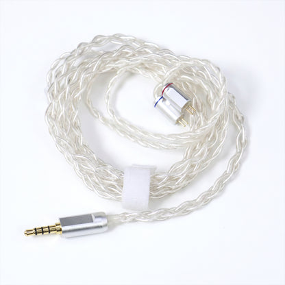 Silver braided audio cable with 3.5mm jack for IEM