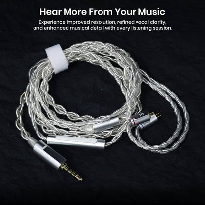 Silver-plated OFC upgrade cable for IEM with braided design