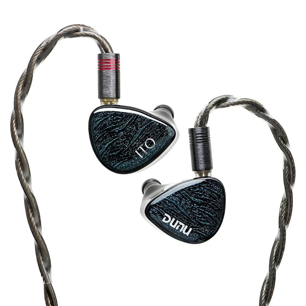 DUNU X KOTO ITO 2DD+2BA Hybrid IEM with braided cable and ergonomic resin shell, designed for high-fidelity in-ear audio performance.