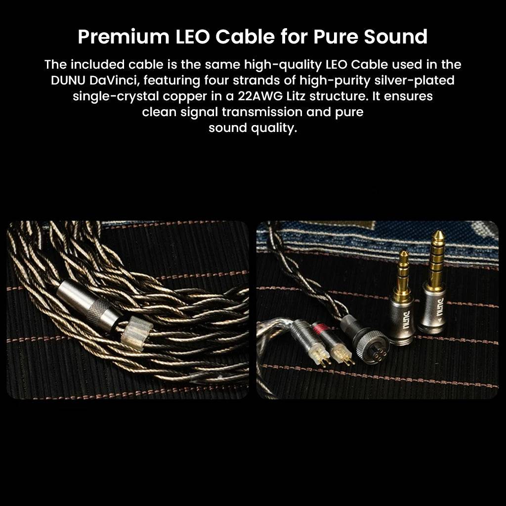 Premium LEO cable included with DUNU X KOTO ITO IEM, featuring silver-plated copper for clean signal transmission and pure sound.