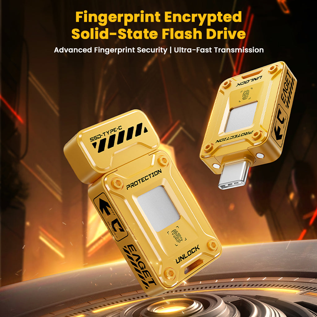 EAGET FU80 fingerprint encrypted SSD flash drive offers ultra-fast transmission and military-grade data security.