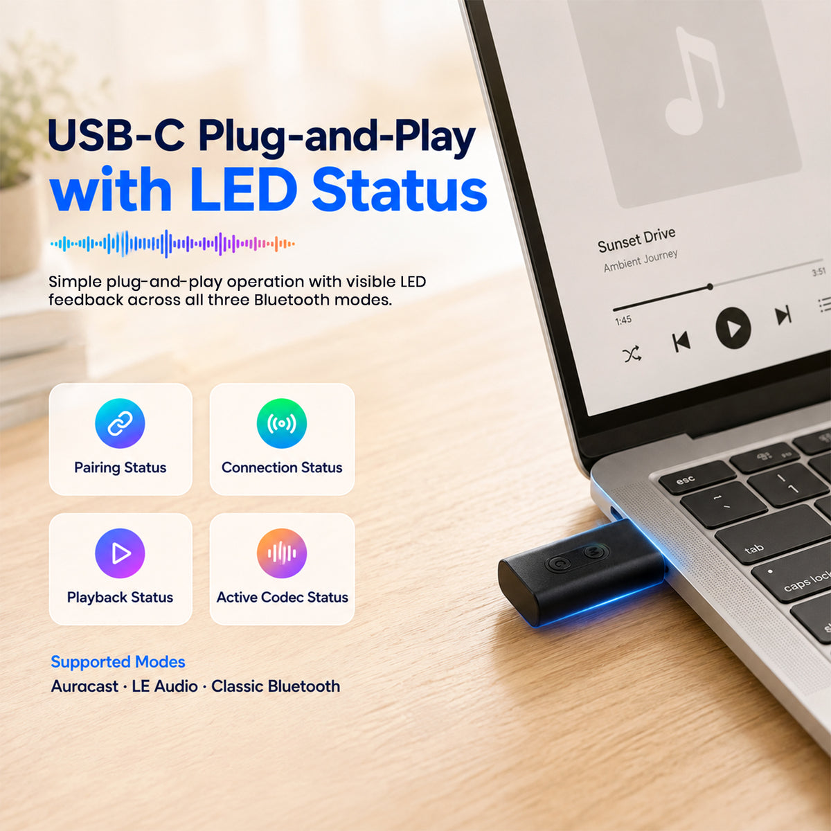 EPPFUN – AK3040 TOPEST Bluetooth 6.0 USB-C Audio Transmitter