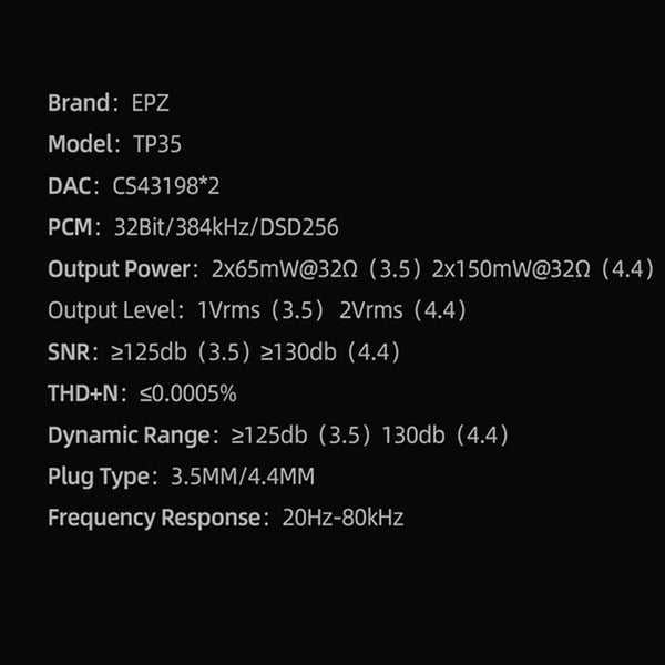 EPZ – TP35 Portable DAC & Headphone Amp - 16